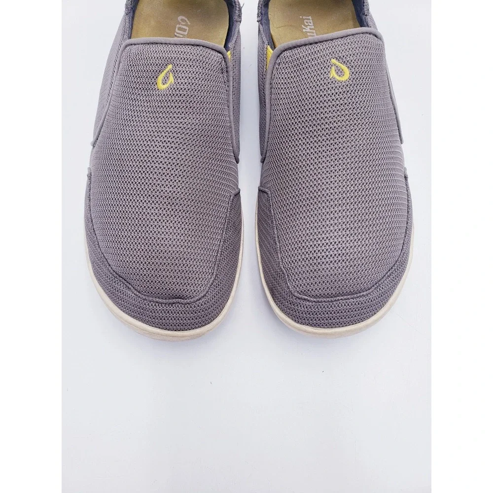 Olukai  Nohea Mesh Dark Gray Orange Shadow Slip On Boat Shoes Men's Size 11